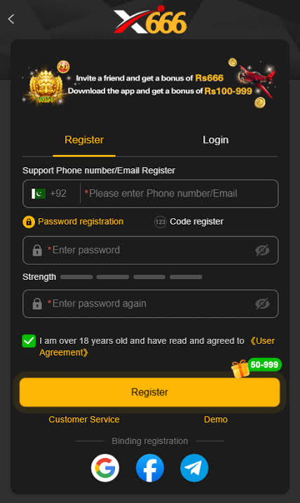 x666 game register